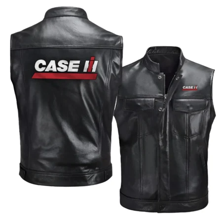 Collection Release Case IH Brand Agricultural and Craftwork Zipper Sleeveless Leather Jackets BLF15924A15