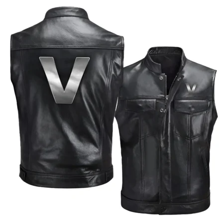 Collection Release Valtra Brand Agricultural and Craftwork Zipper Sleeveless Leather Jackets BLF15924A105