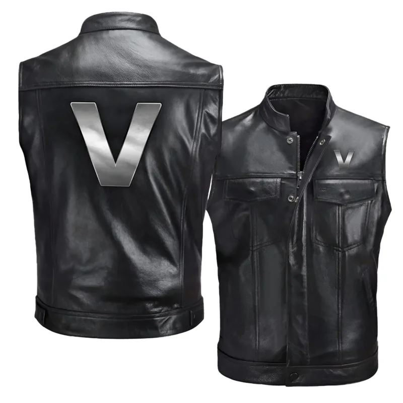 Collection Release Valtra Brand Agricultural and Craftwork Farmer Zipper Sleeveless Leather Jackets BLF15924A105