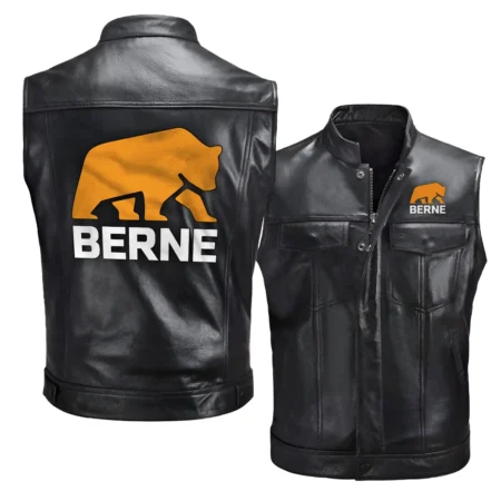 Collection Release Berne Brand Agricultural and Craftwork Farmer Zipper Sleeveless Leather Jackets BLF15924A135