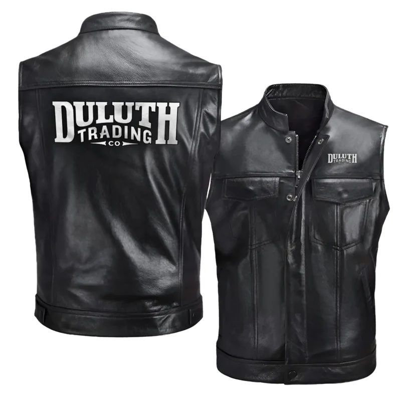 Collection Release Duluth Trading Co Brand Agricultural and Craftwork Farmer Zipper Sleeveless Leather Jackets BLF15924A185