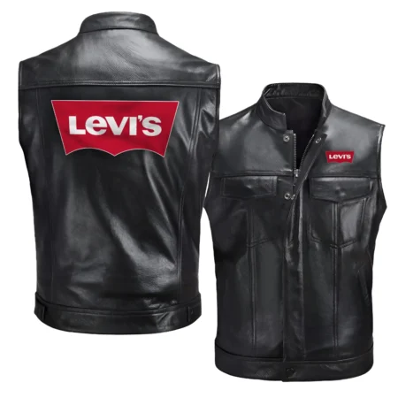 Collection Release Levis Brand Agricultural and Craftwork Farmer Zipper Sleeveless Leather Jackets BLF15924A195