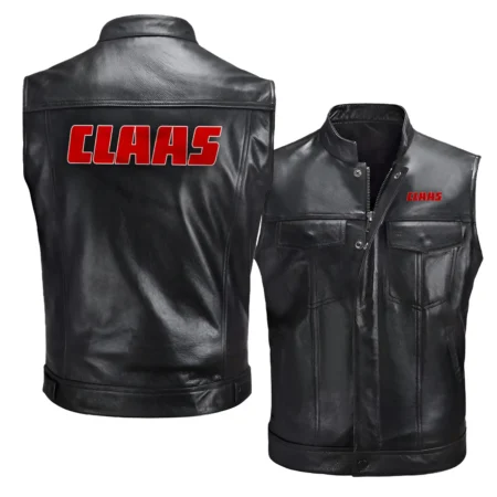 Collection Release Claas Brand Agricultural and Craftwork Zipper Sleeveless Leather Jackets BLF15924A25