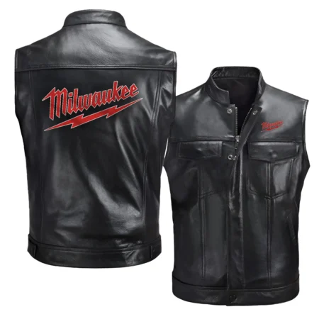 Collection Release Milwaukee Brand Agricultural and Craftwork Farmer Zipper Sleeveless Leather Jackets BLF15924A205