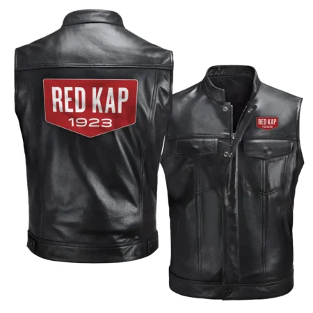 Collection Release Red Kap Brand Agricultural and Craftwork Farmer Zipper Sleeveless Leather Jackets BLF15924A215