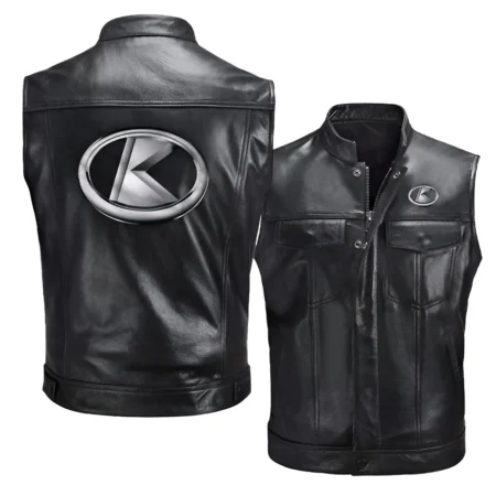 Collection Release Kubota Brand Agricultural and Craftwork Zipper Sleeveless Leather Jackets BLF15924A75