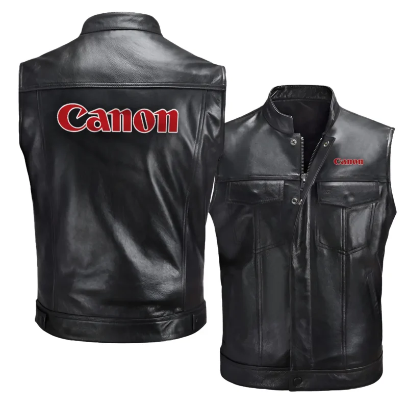 Collection Release Canon Nature Photography Brand Zipper Sleeveless Leather Jackets BLPV9924A5CN