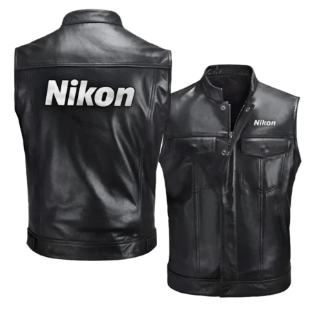 Collection Release Nikon Nature Photography Brand Zipper Sleeveless Leather Jackets BLPV9924A5NK