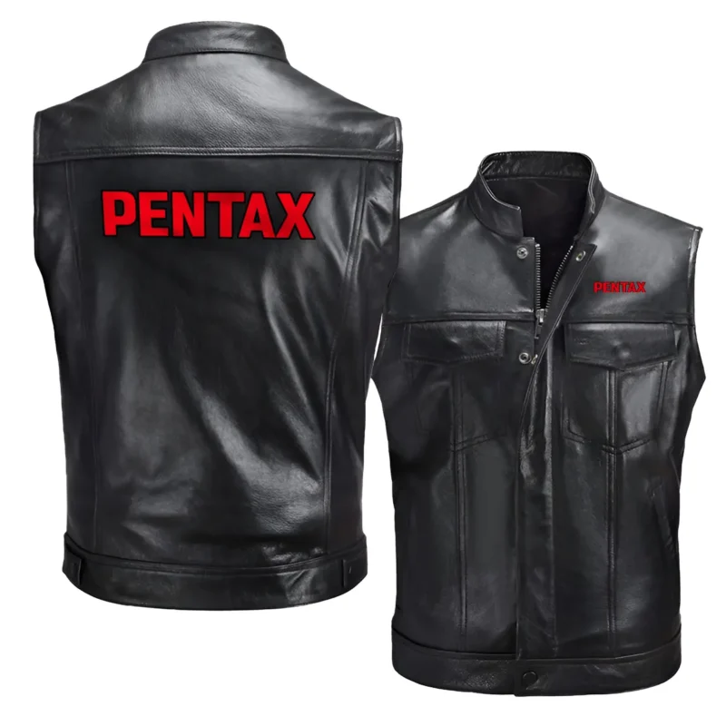 Collection Release Pentax Nature Photography Brand Zipper Sleeveless Leather Jackets BLPV9924A5PT