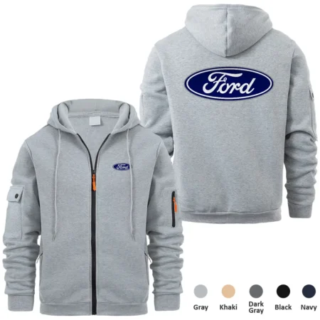 Collection Release Ford Brand Agricultural and Craftwork Farmer Full Zipper Hoodie BLF15924A46