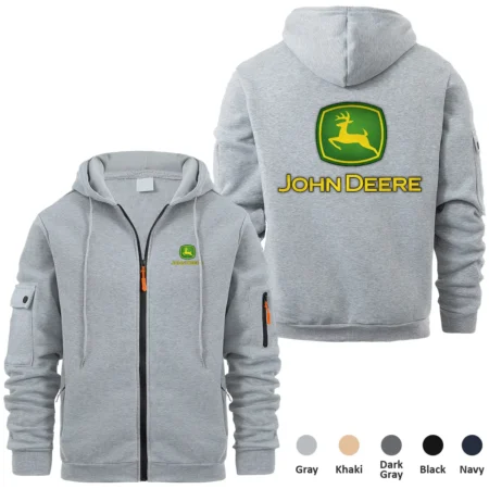 Collection Release John Deere Brand Agricultural and Craftwork Farmer Full Zipper Hoodie BLF15924A56