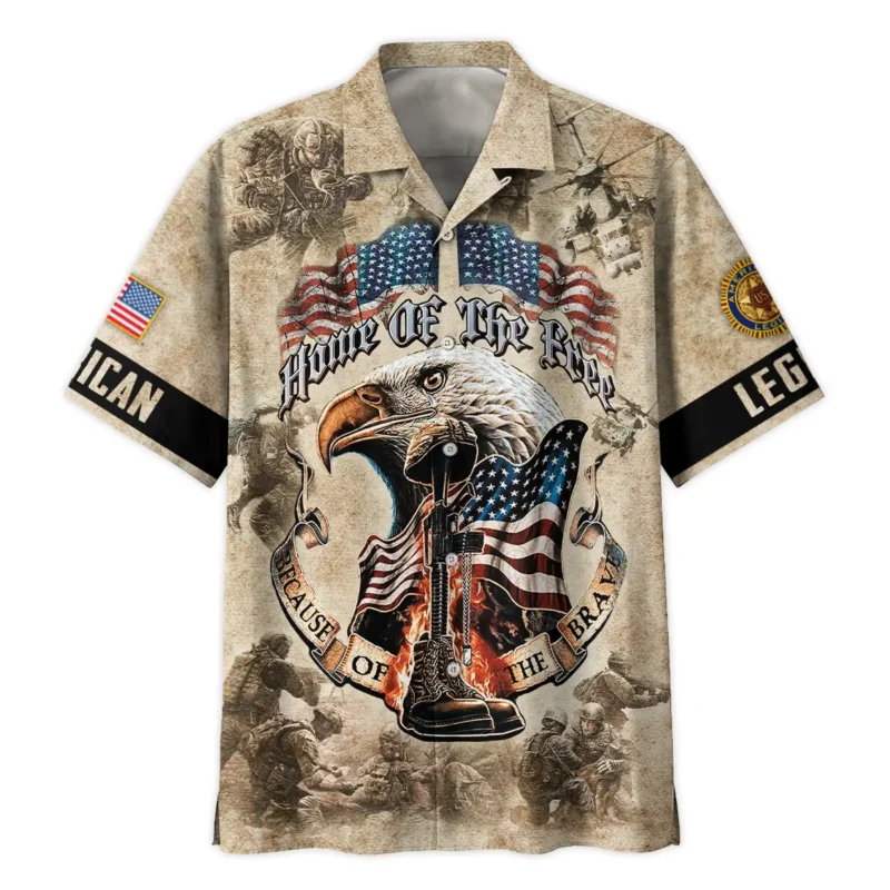 Home Of The Free Because Of The Brave American Legion United States Veteran All Over Prints BLVTR140824A2ALHW - Hawaiian Shirt