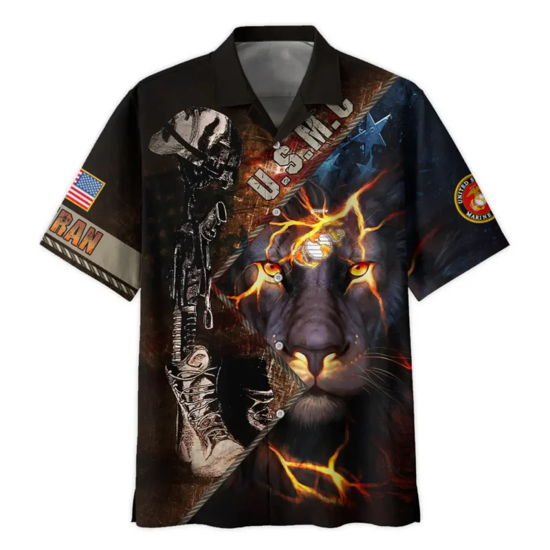 Helmet Rifle Boots Lion U.S. Marine Corps All Over Prints BLVTR17924A2MCHW - Hawaiian Shirt