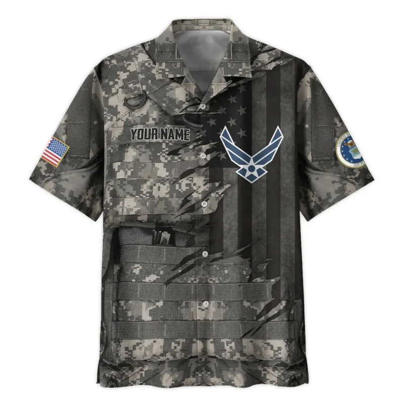 Uniform Camo Pattern U.S. Air Force All Over Prints BLVTR18924A2AFHW - Hawaiian Shirt