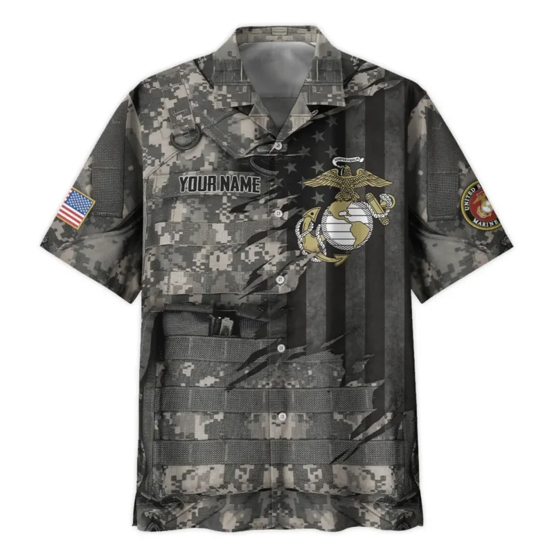 Uniform Camo Pattern U.S. Marine Corps All Over Prints BLVTR18924A2MCHW - Hawaiian Shirt