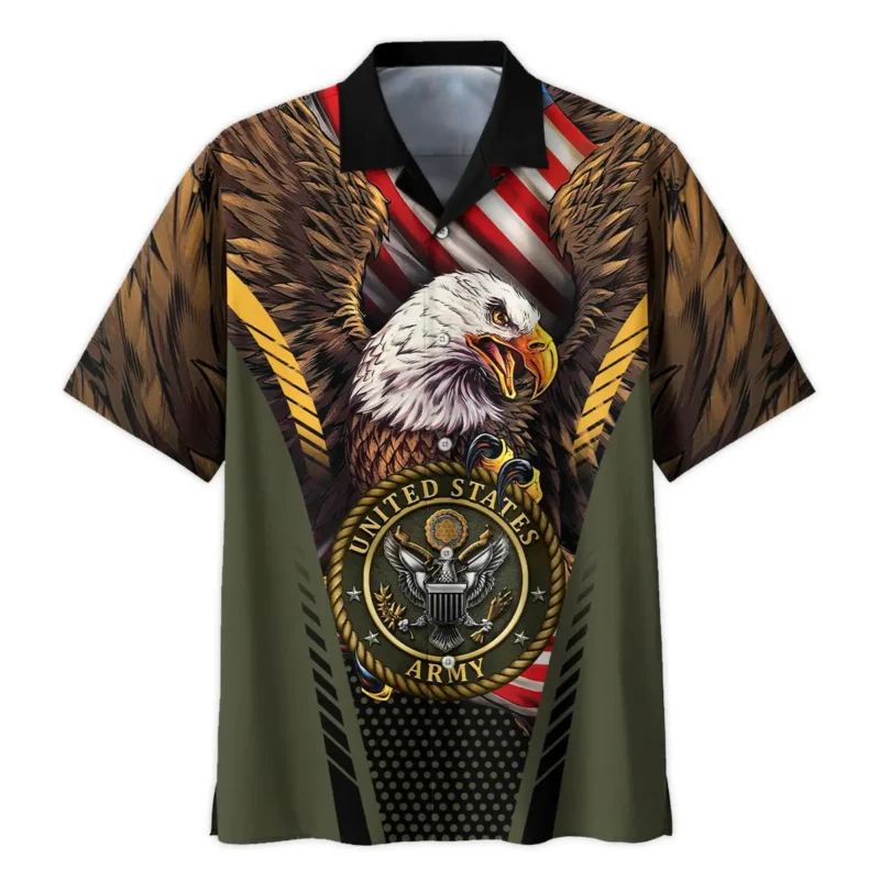 Eagle And Flag U.S. Army All Over Prints BLVTR20924A3AMHW - Hawaiian Shirt