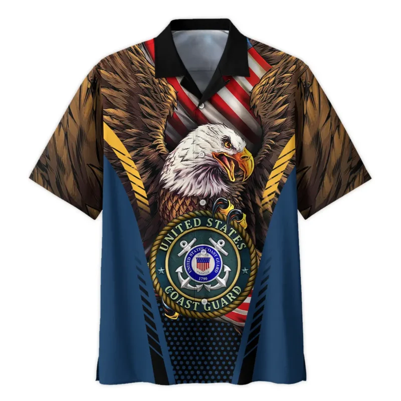 Eagle And Flag U.S. Coast Guard All Over Prints BLVTR20924A3CGHW - Hawaiian Shirt