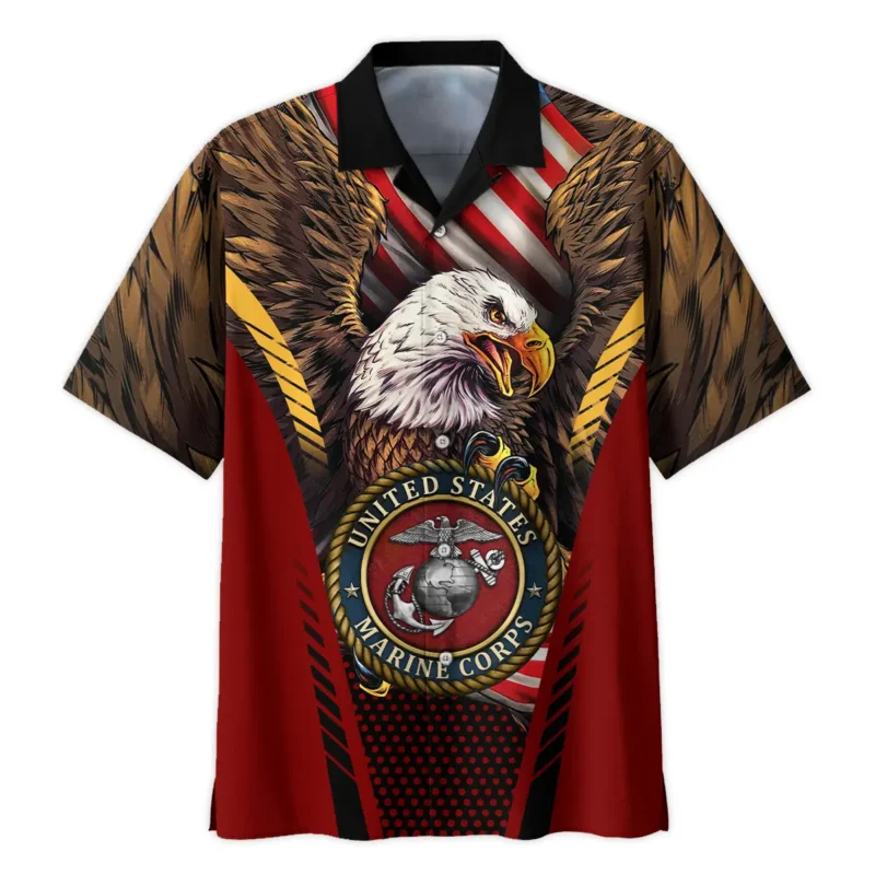 Eagle And Flag U.S. Marine Corps All Over Prints BLVTR20924A3MCHW - Hawaiian Shirt