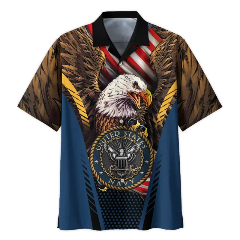 Eagle And Flag U.S. Navy All Over Prints BLVTR20924A3NVHW - Hawaiian Shirt