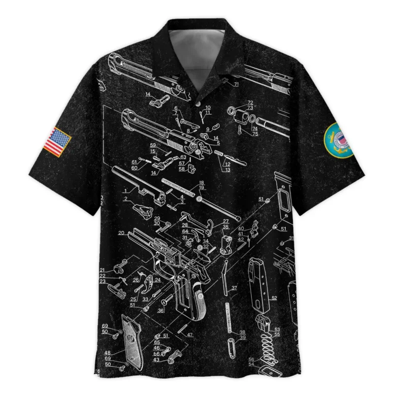 It's A Veteran Thing You Wouldn't Understand Bullet Dissection U.S. Coast Guard All Over Prints BLVTR21924A1CGHW - Hawaiian Shirt