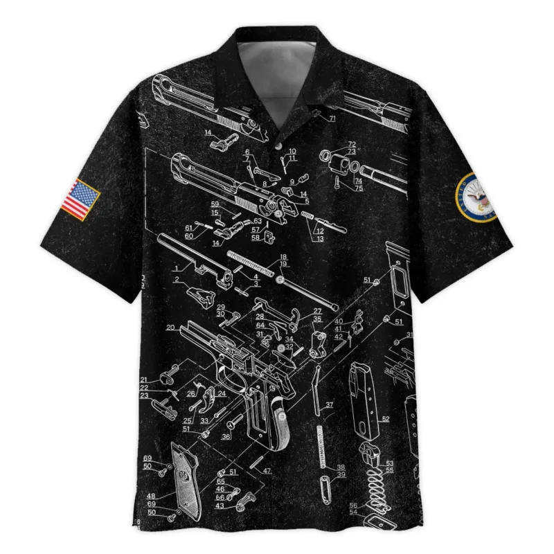 It's A Veteran Thing You Wouldn't Understand Bullet Dissection U.S. Navy All Over Prints BLVTR21924A1NVHW - Hawaiian Shirt