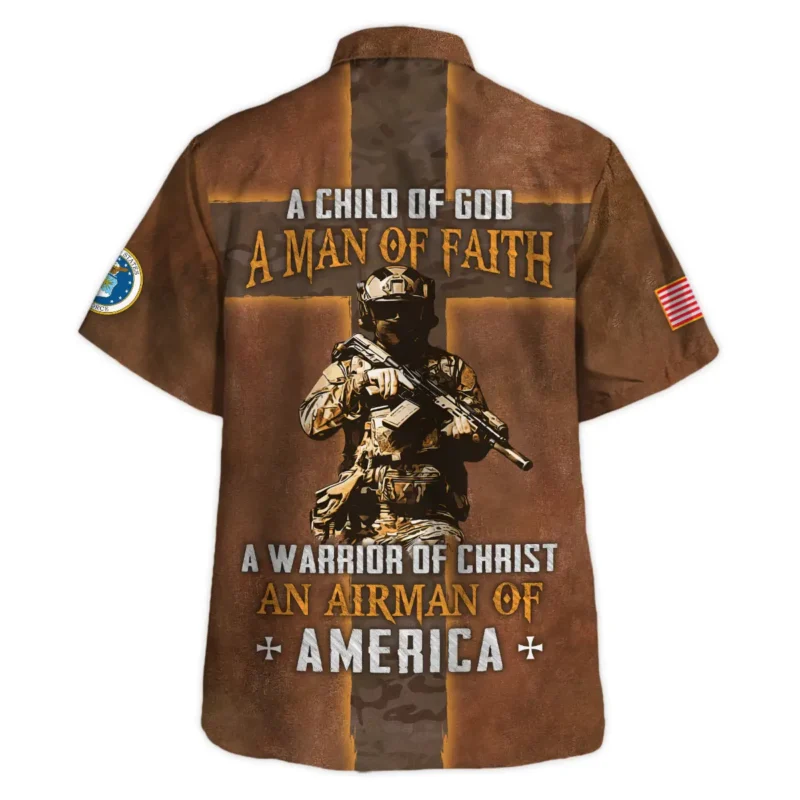 Child Of God Man Of Faith Warrior Of Christ America U.S. Air Force All Over Prints BLVTR17924A1AFHW - Hawaiian Shirt