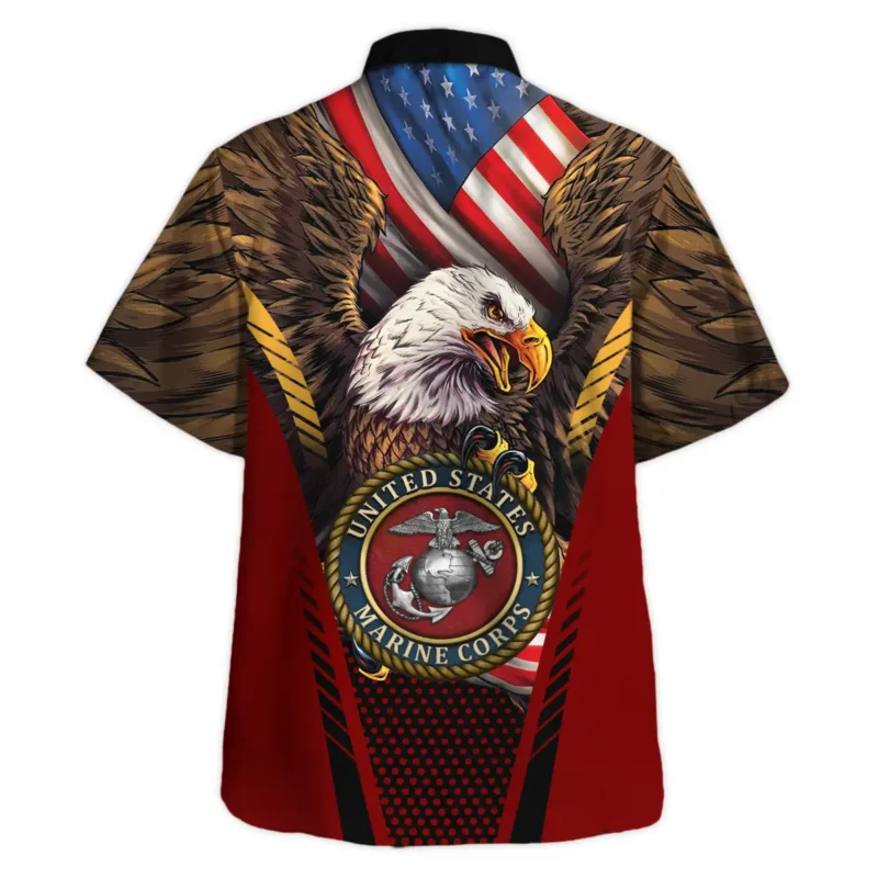 Eagle And Flag U.S. Marine Corps All Over Prints BLVTR20924A3MCHW - Hawaiian Shirt