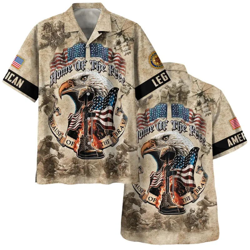 Home Of The Free Because Of The Brave American Legion United States Veteran All Over Prints BLVTR140824A2ALHW - Hawaiian Shirt