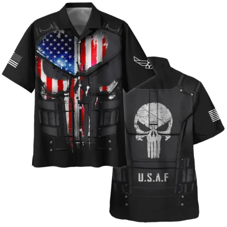 Punisher Skull U.S. Air Force All Over Prints BLVTR18924A1AFHW - Hawaiian Shirt