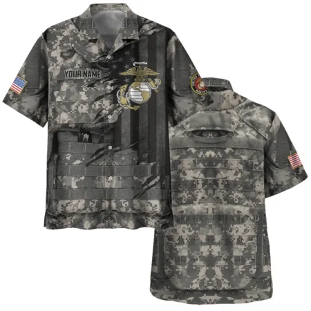 Uniform Camo Pattern U.S. Marine Corps All Over Prints BLVTR18924A2MCHW - Hawaiian Shirt