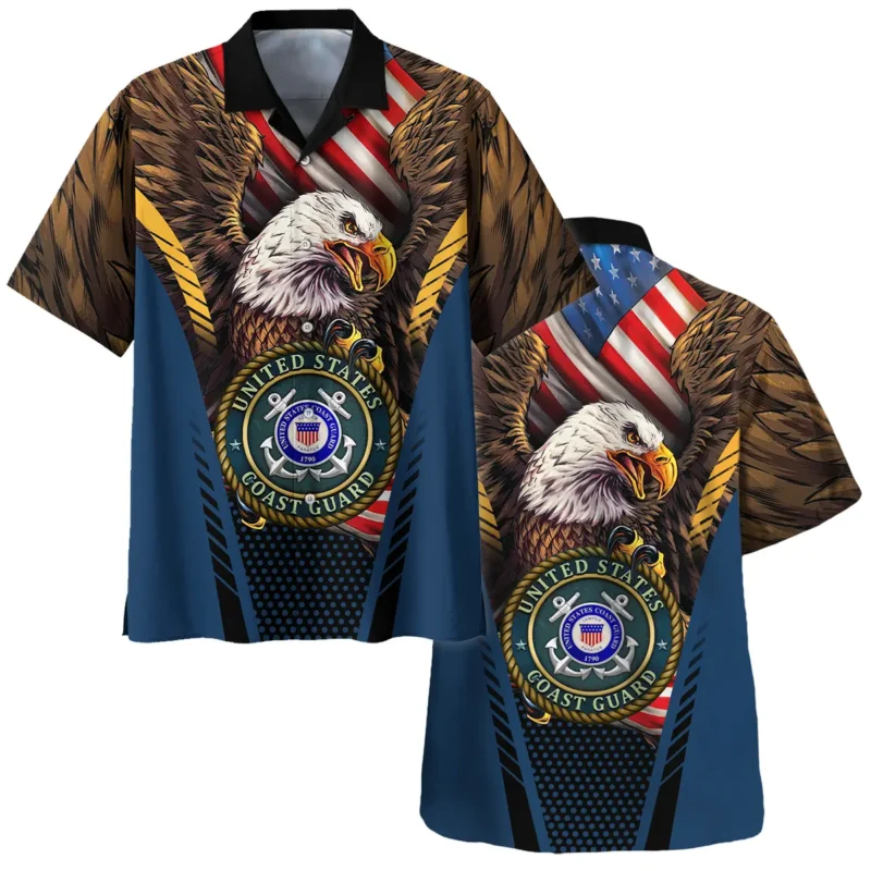 Eagle And Flag U.S. Coast Guard All Over Prints BLVTR20924A3CGHW - Hawaiian Shirt