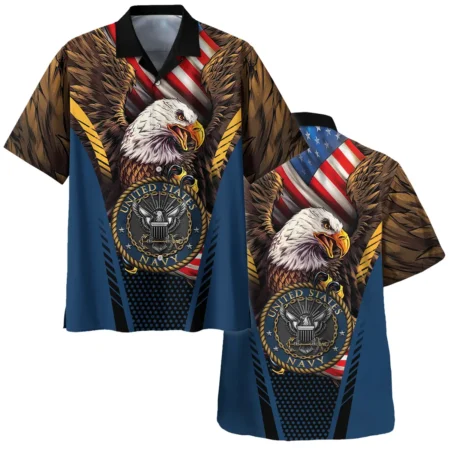 Eagle And Flag U.S. Navy All Over Prints BLVTR20924A3NVHW - Hawaiian Shirt