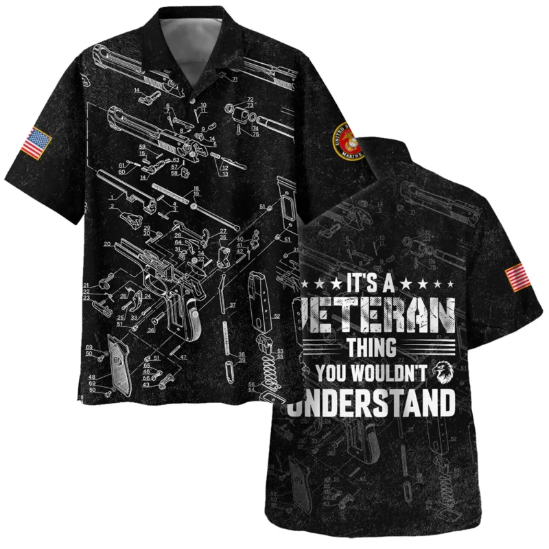 It's A Veteran Thing You Wouldn't Understand Bullet Dissection U.S. Marine Corps All Over Prints BLVTR21924A1MCHW - Hawaiian Shirt