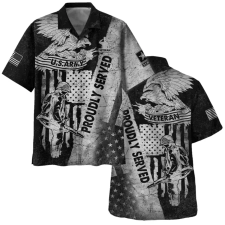 Proudly Served Eagle US Flag U.S. Army All Over Prints BLVTR21924A2AMHW - Hawaiian Shirt