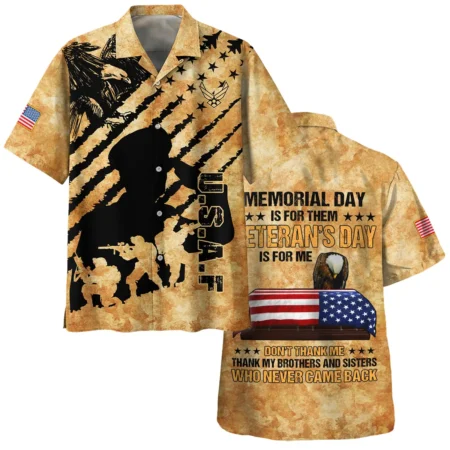 Memorial Day Is For Them Veteran's Day Is For Me U.S. Air Force All Over Prints BLVTR21924A3AFHW - Hawaiian Shirt