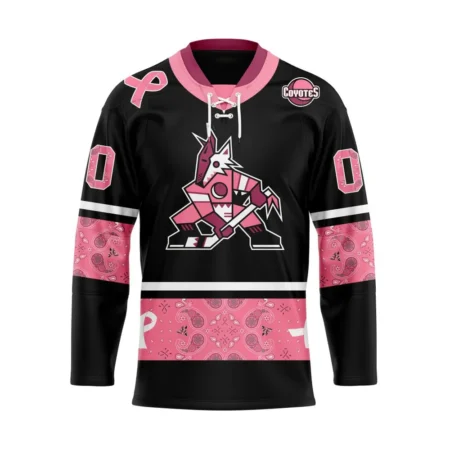 NHL Arizona Coyotes, Specialized Hockey Jerseys In Classic Style With Paisley! In October We Wear Pink Breast Cancer