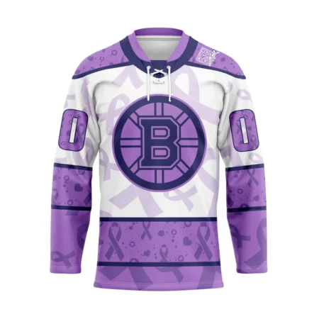 NHL Boston Bruins Special Lavender Â€“ Fight Cancer Hockey Jersey