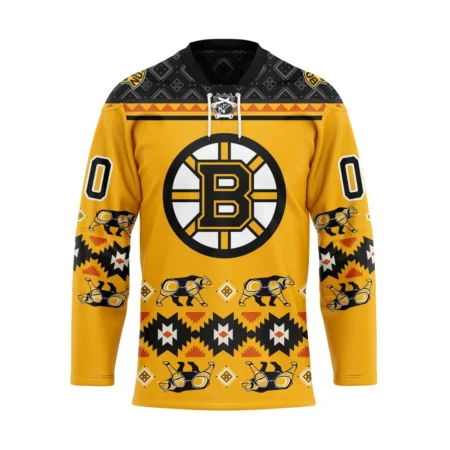 NHL Boston Bruins Personalized Native Design Hockey Jersey St2401