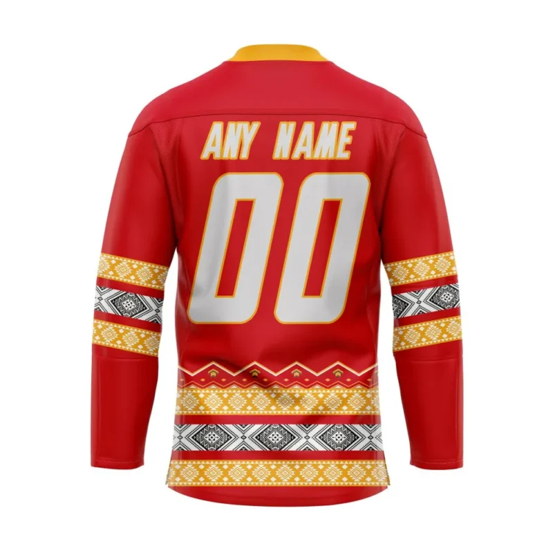 NHL Calgary Flames Personalized Native Design Hockey Jersey St2401