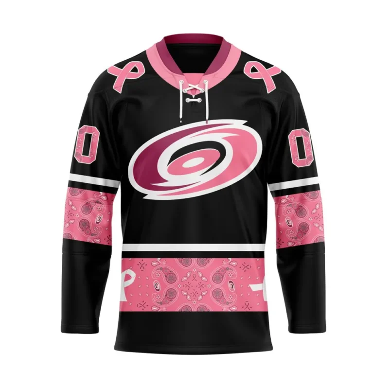 NHL Carolina Hurricanes, Specialized Hockey Jerseys In Classic Style With Paisley! In October We Wear Pink Breast Cancer