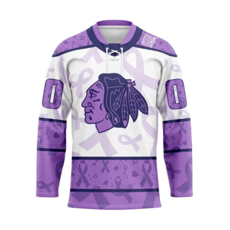 NHL Chicago Blackhawks Special Lavender Â€“ Fight Cancer Hockey Jersey