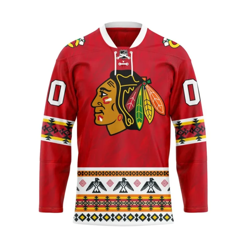 NHL Chicago Blackhawks Personalized Native Design Hockey Jersey St2401