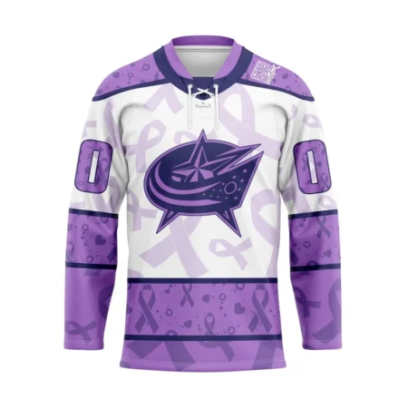 NHL Columbus Blue Jackets Special Lavender Â€“ Fight Cancer Hockey Jersey