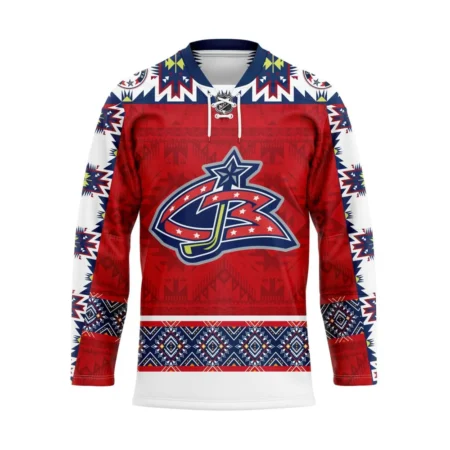 NHL Columbus Blue Jackets Personalized Native Design Hockey Jersey St2401