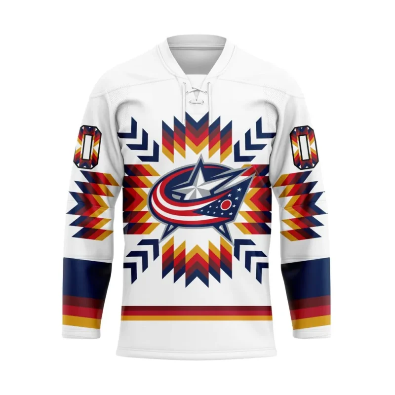 NHL Columbus Blue Jackets Special Design With Native Pattern Hockey Jersey