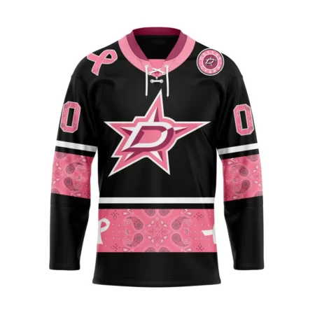 NHL Dallas Stars, Specialized Hockey Jerseys In Classic Style With Paisley! In October We Wear Pink Breast Cancer