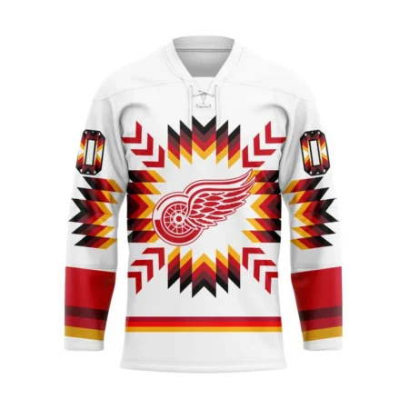 NHL Detroit Red Wings Special Design With Native Pattern Hockey Jersey