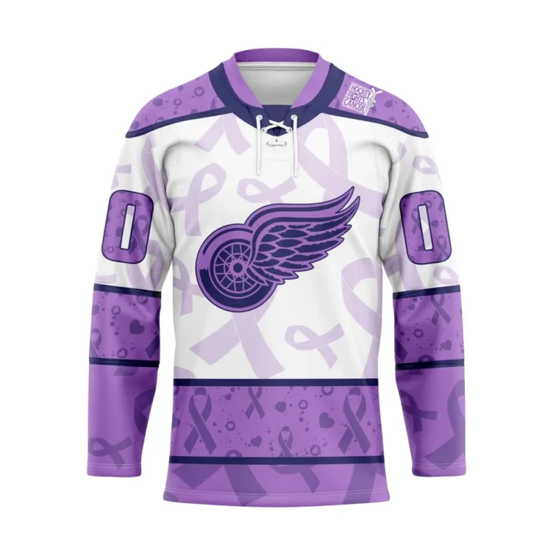 NHL Detroit Red Wings Special Lavender Â€“ Fight Cancer Hockey Jersey