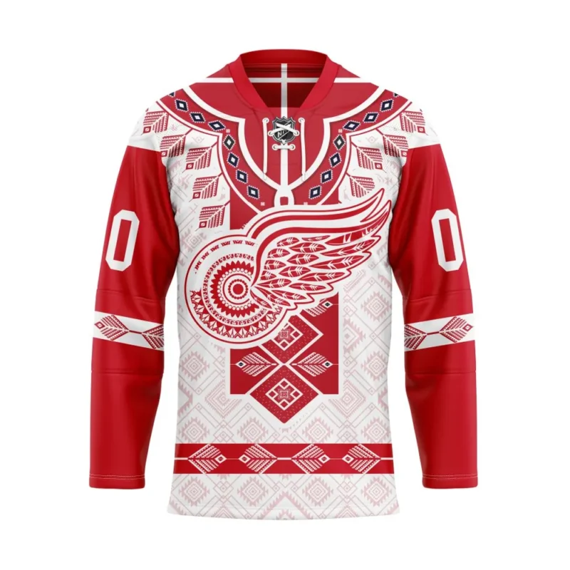 NHL Detroit Red Wings Personalized Native Design Hockey Jersey St2401