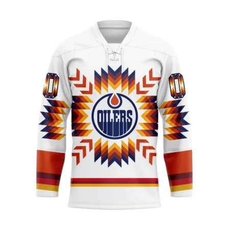 NHL Edmonton Oilers Special Design With Native Pattern Hockey Jersey